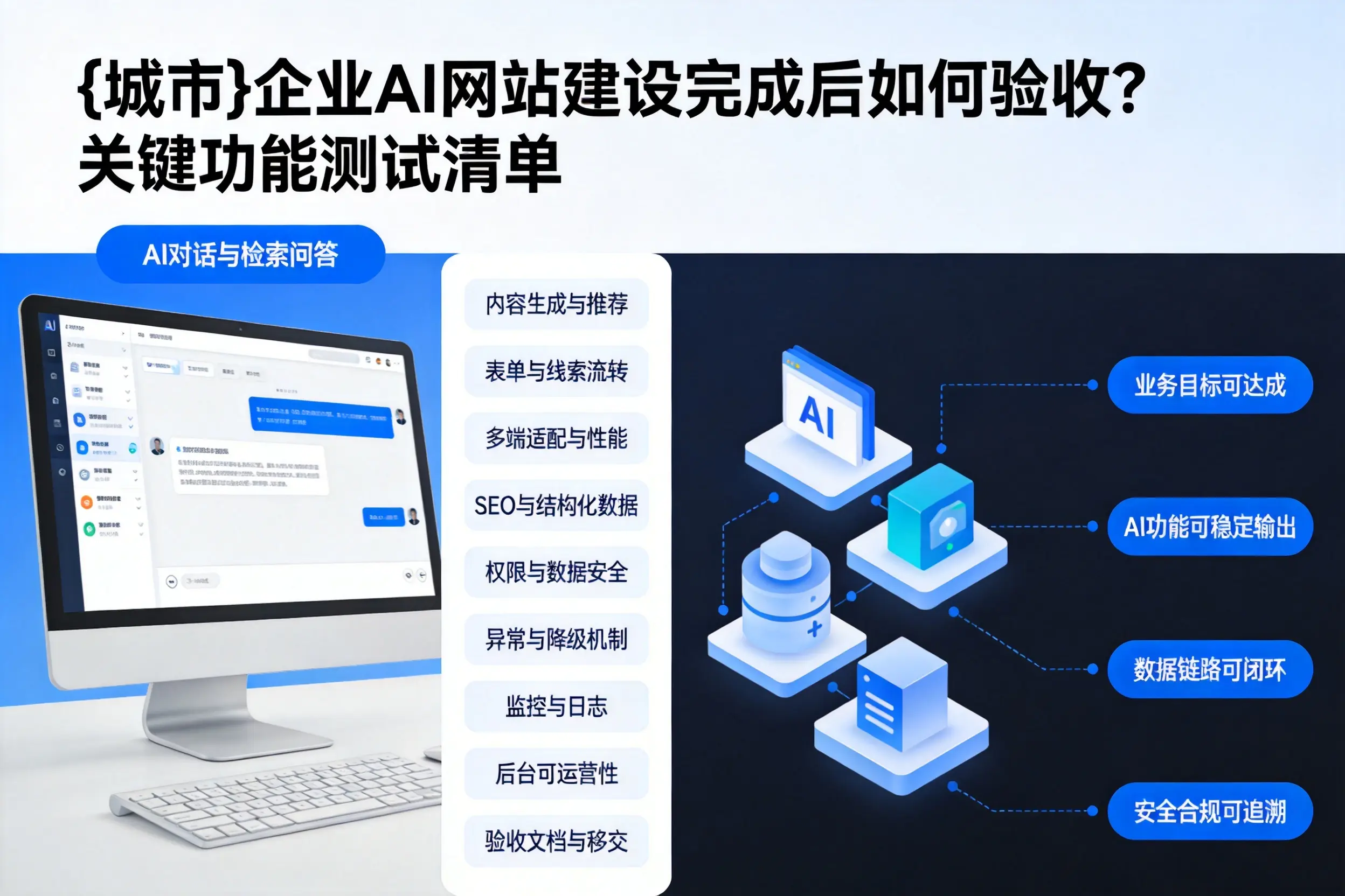 丽江企业AI网站建设完成后如何验收?关键功能测试清单