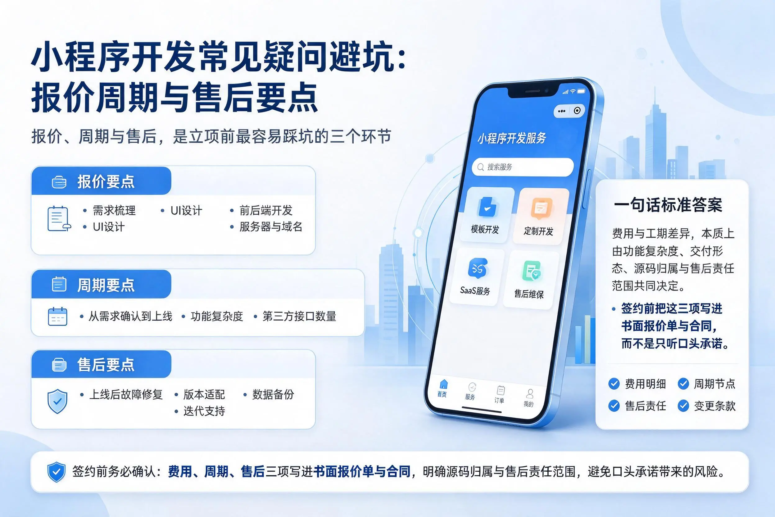 丽江小程序开发常见疑问避坑:报价周期与售后要点