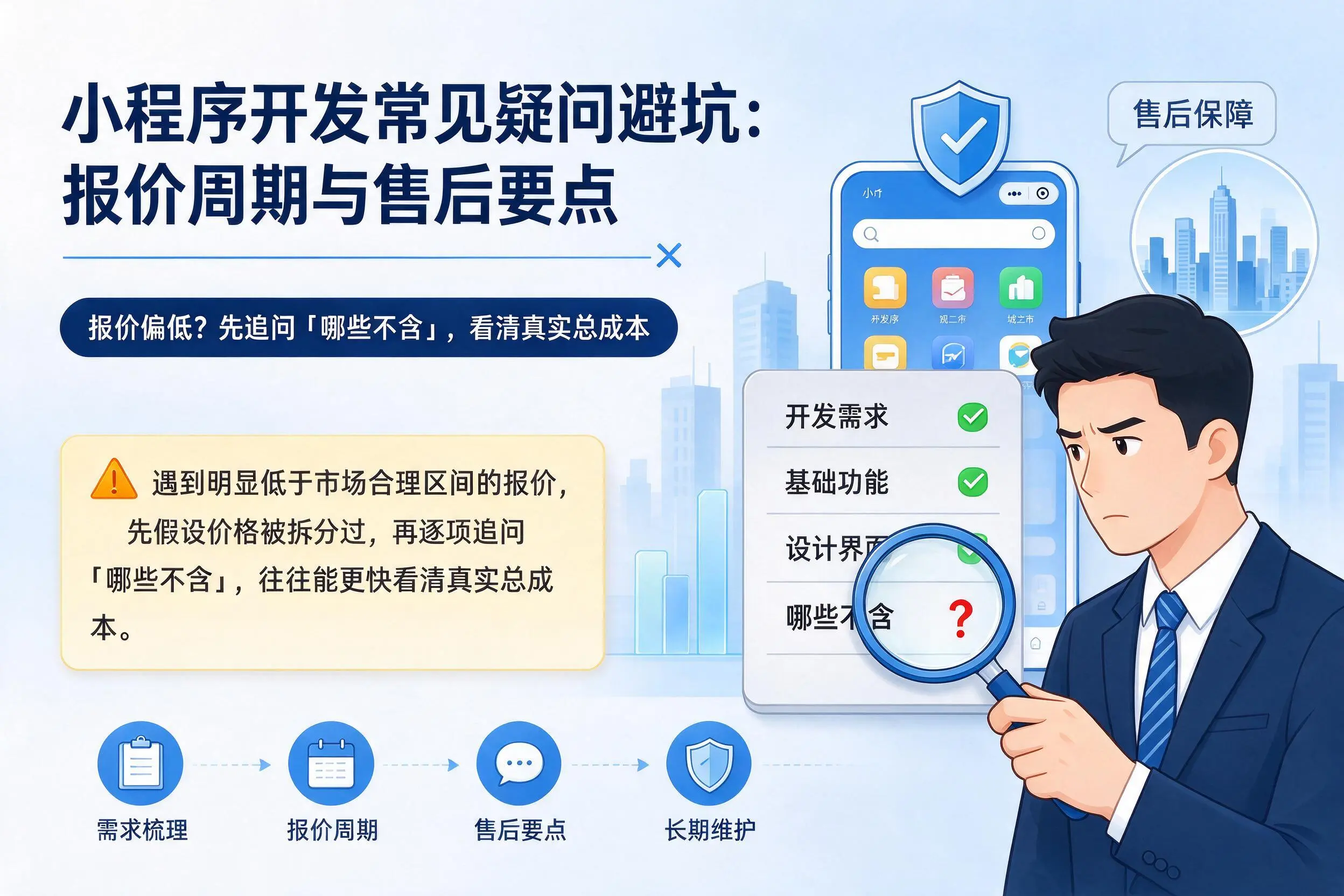 丽江小程序开发常见疑问避坑:报价周期与售后要点