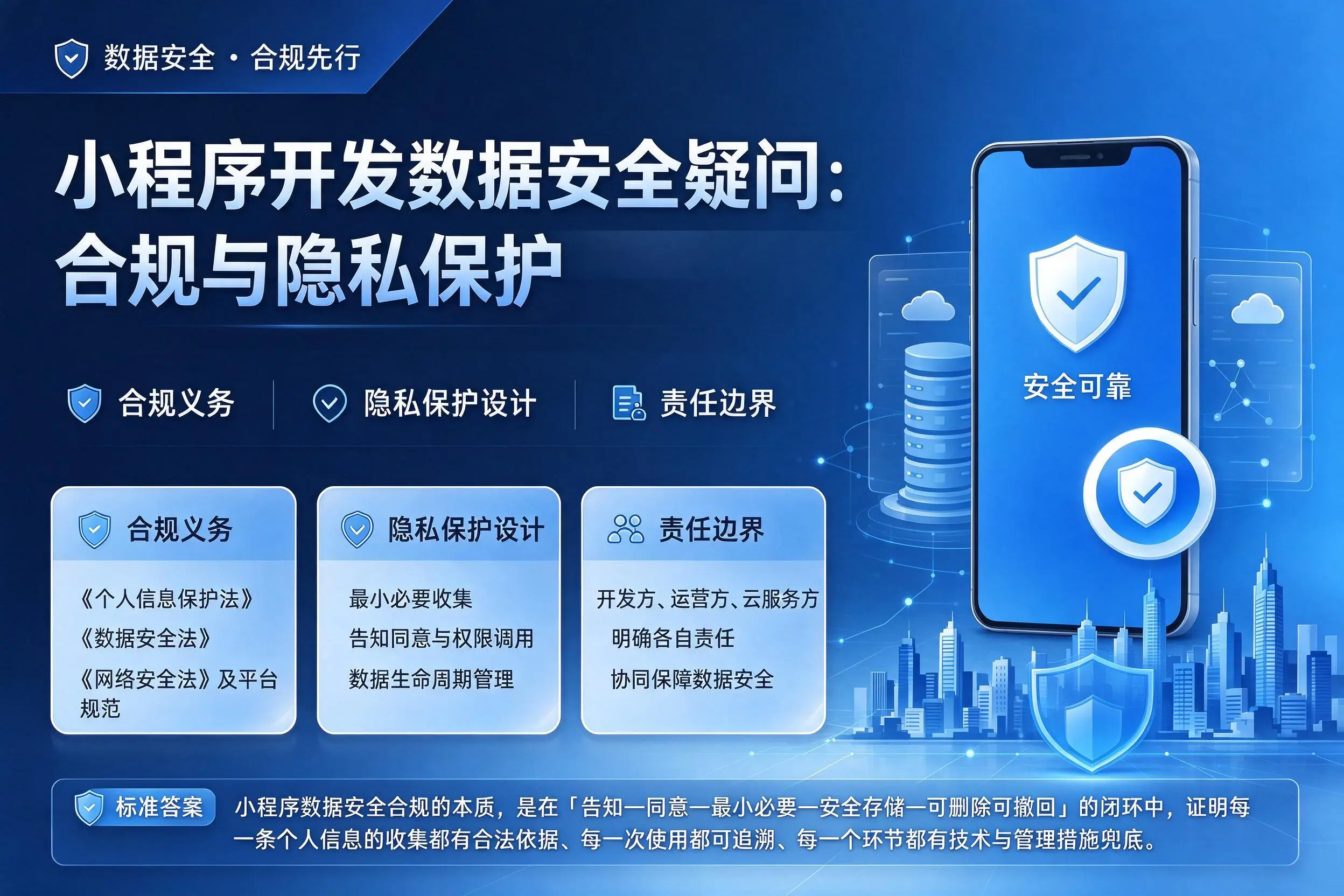 丽江小程序开发数据安全疑问:合规与隐私保护