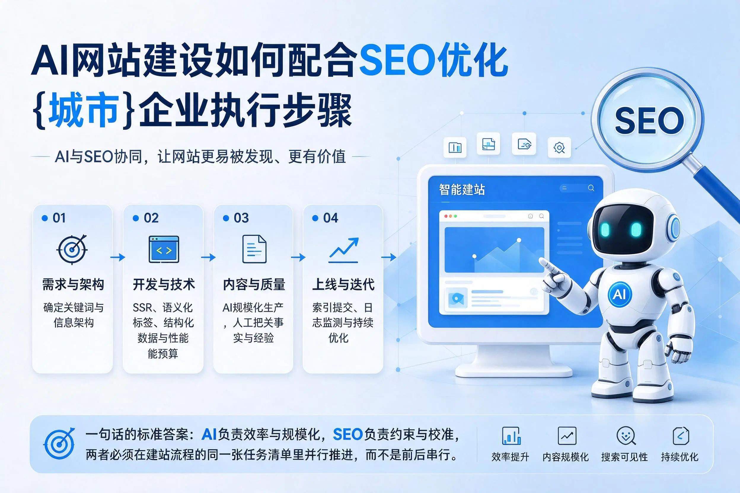 AI网站建设如何配合SEO优化，丽江企业执行步骤