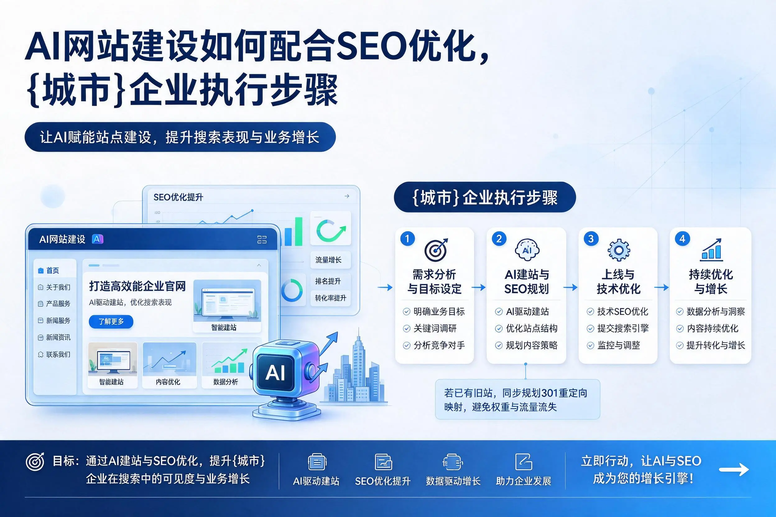 AI网站建设如何配合SEO优化，丽江企业执行步骤