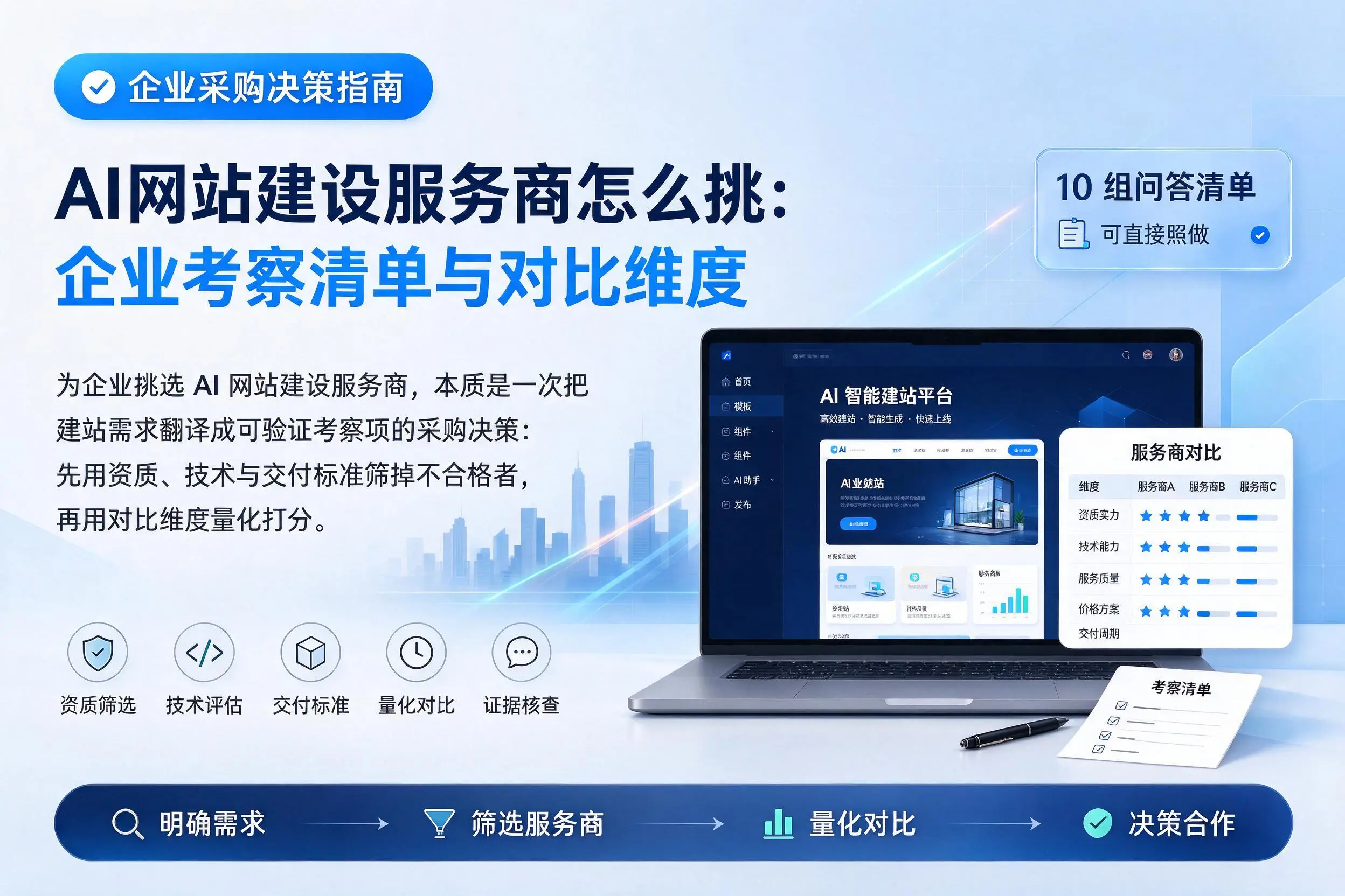 AI网站建设服务商怎么挑:丽江企业考察清单与对比维度