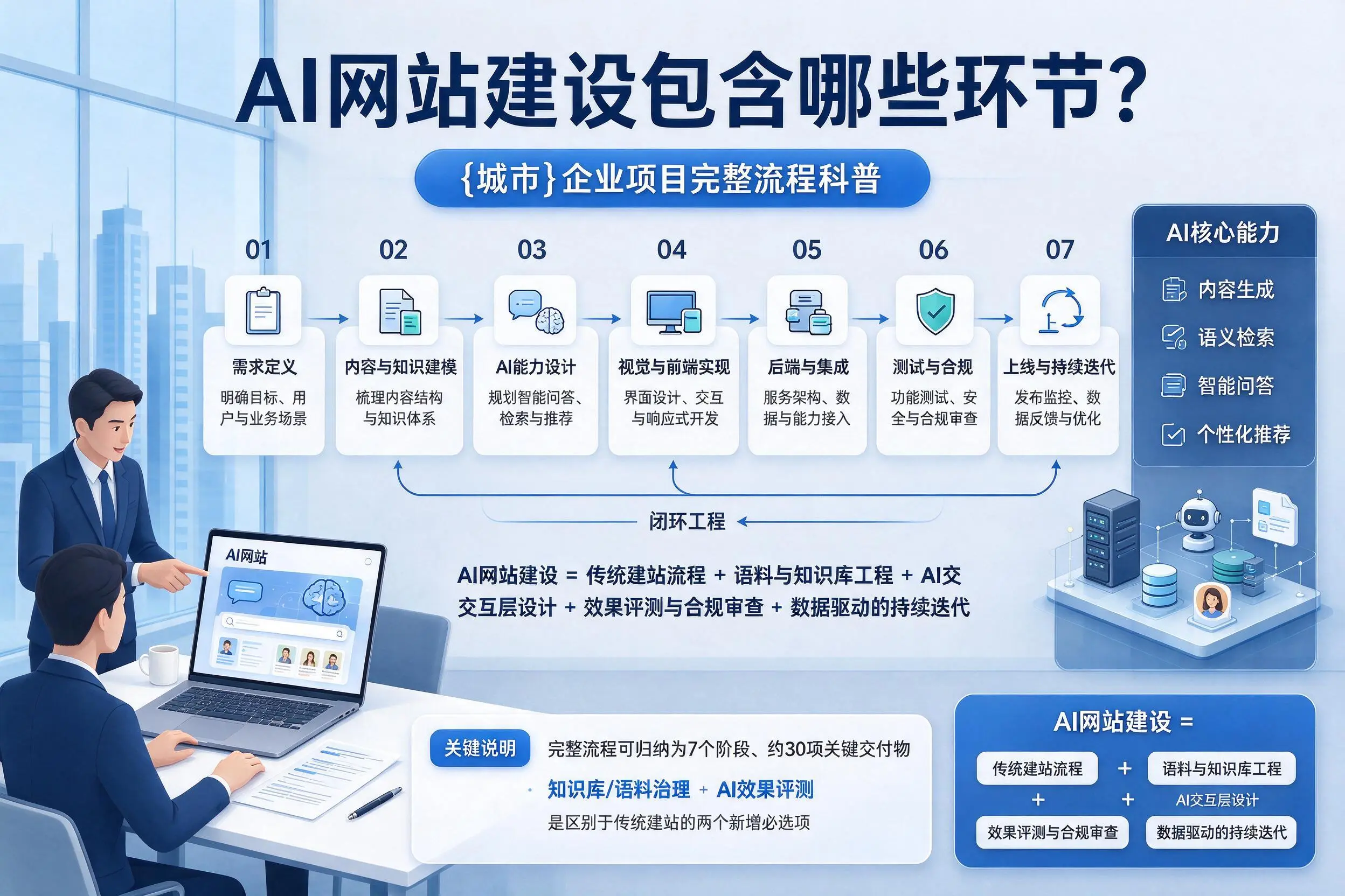 AI网站建设包含哪些环节？丽江企业项目完整流程科普