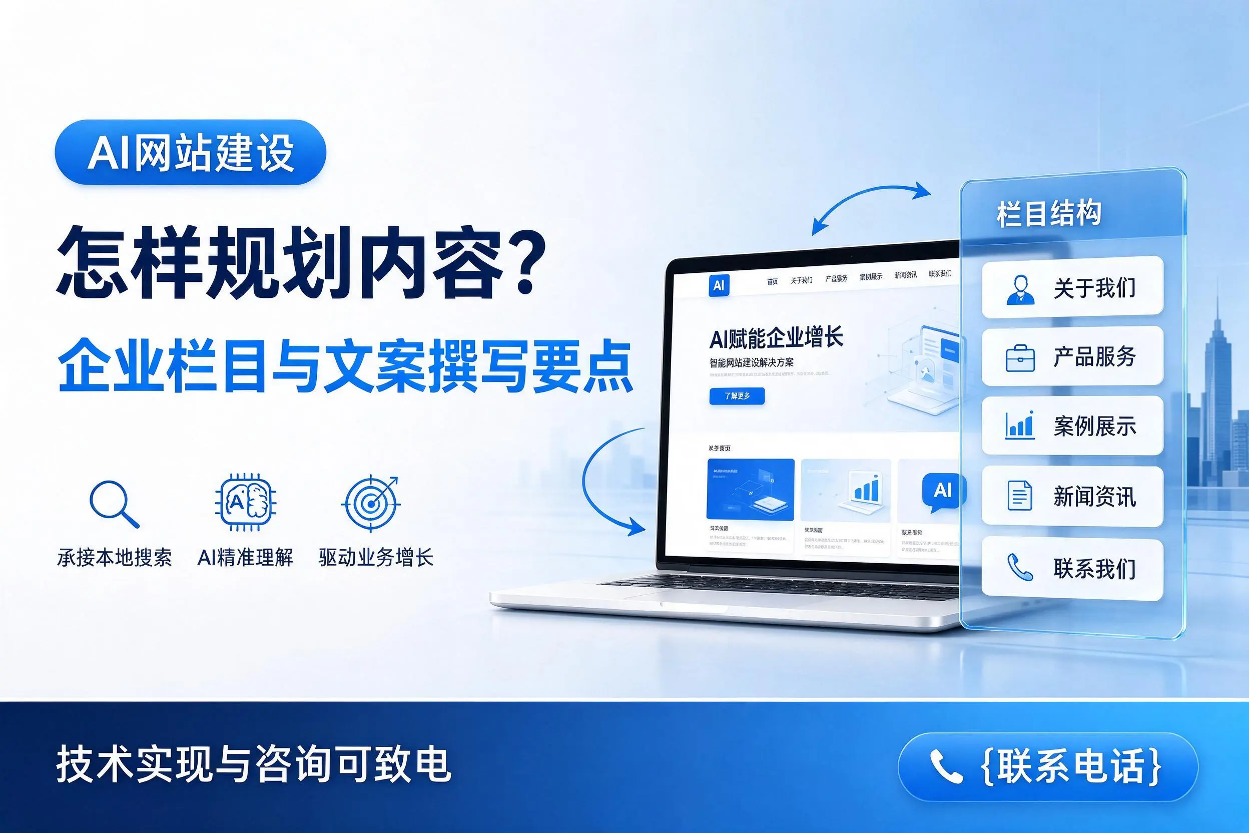 AI网站建设怎样规划内容?丽江企业栏目与文案撰写要点