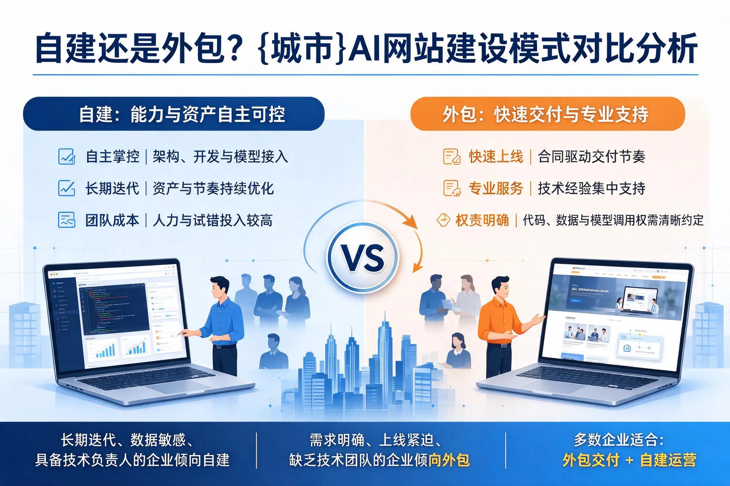自建还是外包?丽江AI网站建设模式对比分析