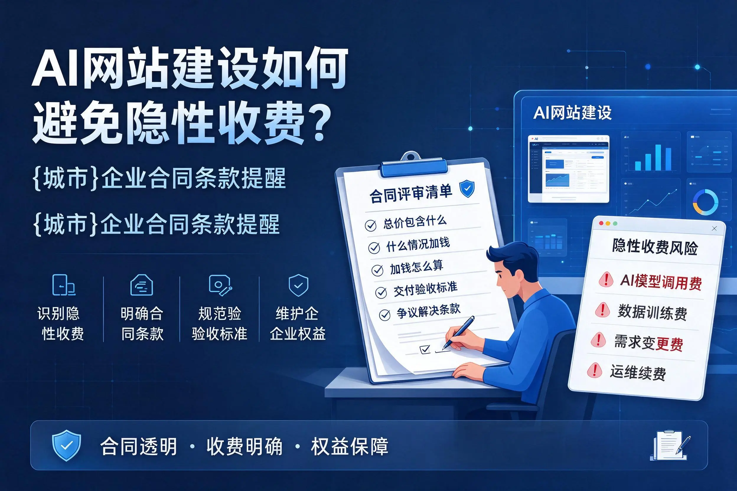 AI网站建设如何避免隐性收费？丽江企业合同条款提醒